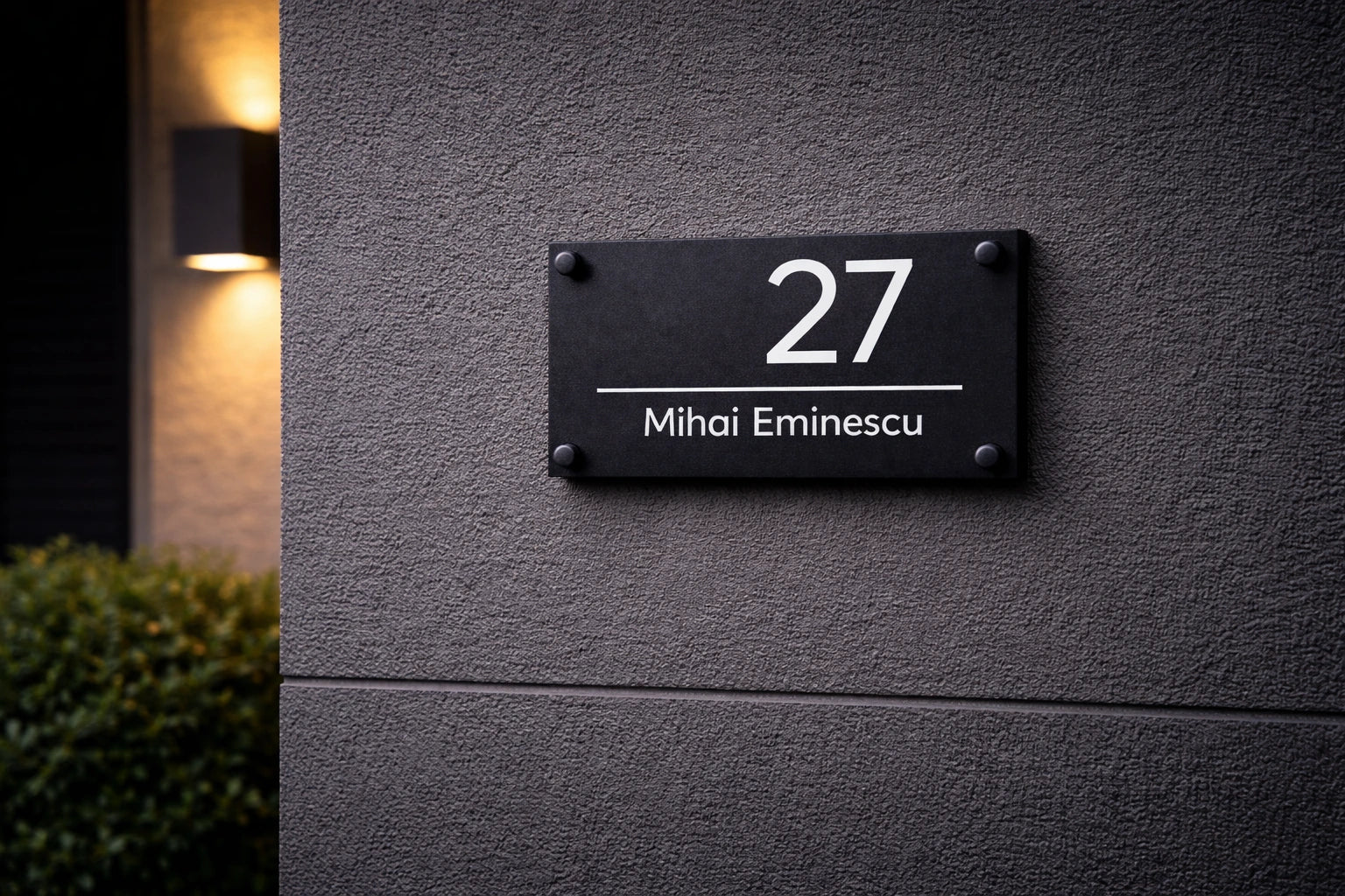 Plăcuță de adresă premium Mihai Eminescu 27, varianta de zi
